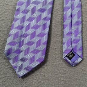 Richard‎ James Savile Row Silk Tie Purple Chevron England Mens Necktie